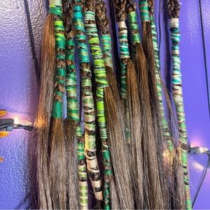 5 piece woodland festival braids, forest elf costume dreads wrap locs